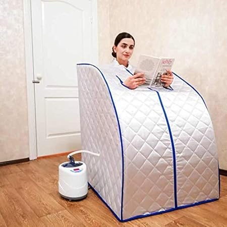 NIVKART Premium Portable Panchakarma Sweden Machine/Home Steam Sauna Bath  with Tent Steamer and Remote, Blue : : Home & Kitchen