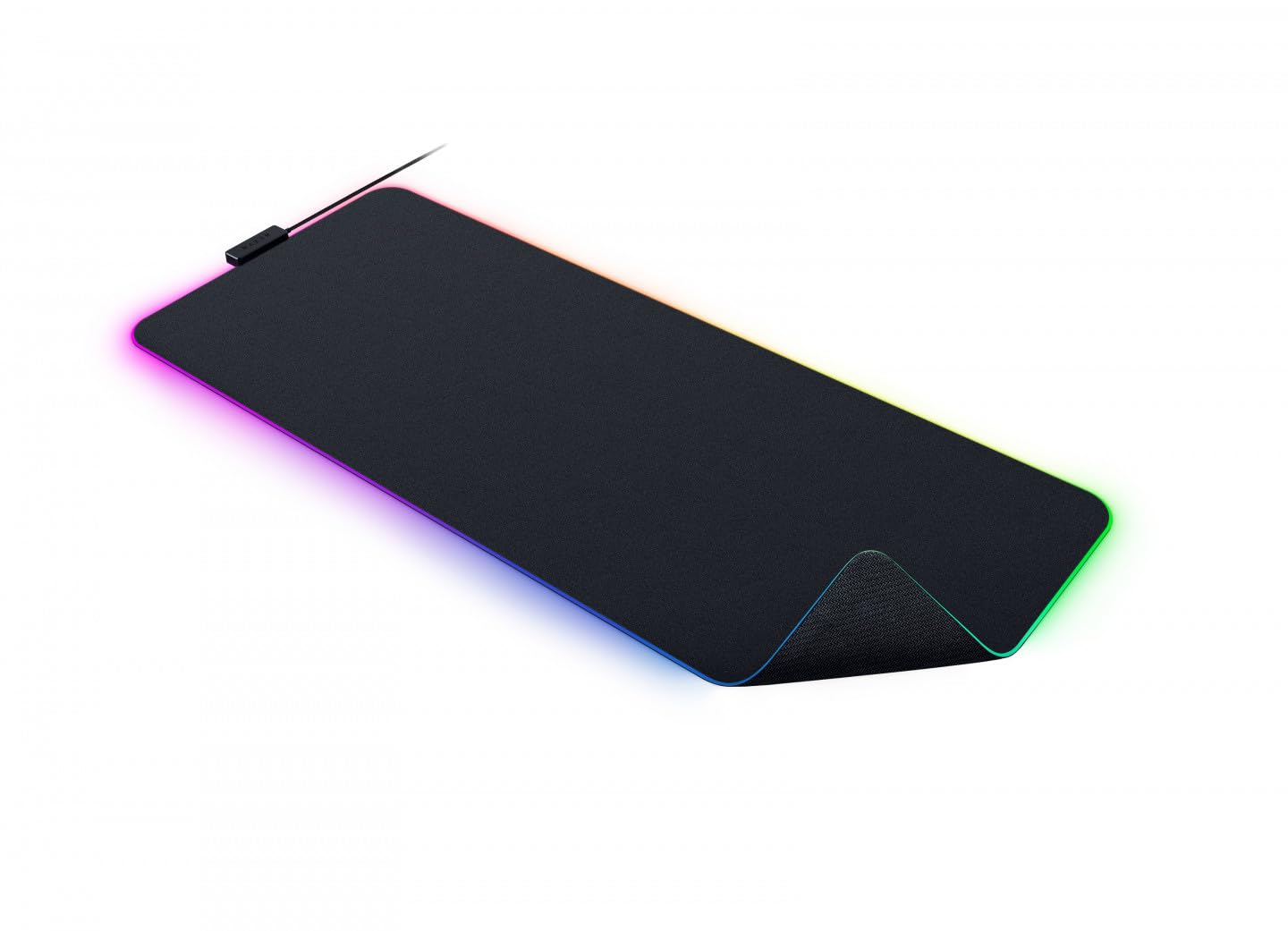 RazerStrider Chroma Hybrid Gaming Mouse Mat, 19 Razer Chroma RGB Lighting Zones, Extended Size, Anti slip Base, Warp and Water resistant, Seamless Edges Black, RZ02-04490100-R3M1, Large