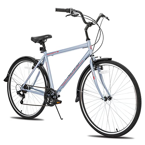 Hiland 700C Hybrid Bike, Step-Over/Step-Through Frame Commuter City ...