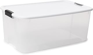 Sterilite 4-Pack Ultra Latching Box, Large Storage Bins w/ Lids, Clear Plastic, 116 Quart