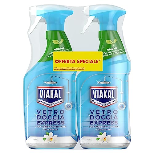 Viakal Vetro Doccia Spray Anticalcare, Doppia Confezione (2 x 720ml), ...