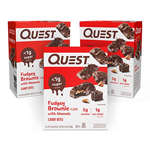 quest bars double - Quest Nutrition Fudgey Brownie Candy Bites, 24 Count - Pack of 3