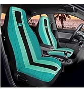 Skechers Skech-Knit Car Seat Covers, One-Piece Knitted Breathable Seat Protector, Two-Tone Front ...