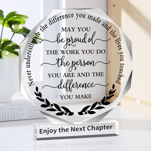 Thank You Gift Farewell Gifts for Coworkers Employee Appreciation Gifts Coworker Inspirational Acrylic Award Plaque Sign Retirement Gifts Office Table Decor Keepsake