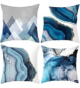 Home Decorative Pillow Covers 18 x 18 Inch Set of 4 Modern Soft Cotton Linen Throw Pillow Covers ...