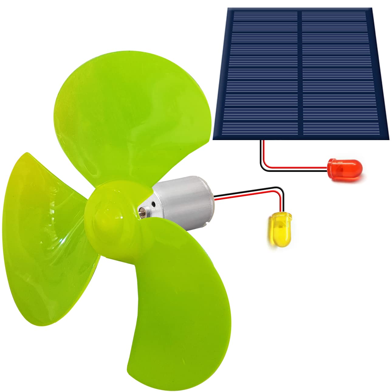 Science & Fun Solar energy Wind energy to electricity conversion project kit - Solar panel, Wind Mill turbine, LEDs - Harvesting Solar and Wind Power