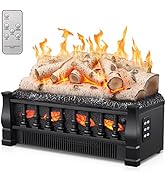 Antarctic Star 21 Inch Electric Fireplace Log Heater Remote Control Realistic Flame Effect Ember ...