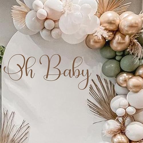 ZAIBIANHAO Oh Baby Shower Party Wall Decal Sign - Balloon Arch Wall Decoration, Gender Reveal Boy, Girl Baby Shower Decorations,Oh Baby Sign Decor (Oh Baby Decal)