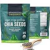 Viva Naturals Organic Chia Seeds 2 LBs - Plant-Based Omega-3 and Vegan Protein, Non-GMO Chia Seeds Organic Perfect for Smoothies, Salads and Chia Seed Pudding, Black Chia Seeds Bulk