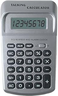 Big Number Pocket Talking Calculator with Clock