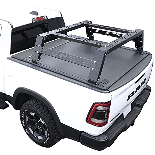 Syneticusa Retractable Tonneau Cover with Adjustable Rack Kit Fits 2019 ...