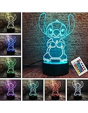 LOUHH Lampe Stitch, 3D LED Smart Remote Control Lampe 16 Couleurs NoëL Cadeau Chambre D&#39;Enfant DéCoration Cadeau De Vacances