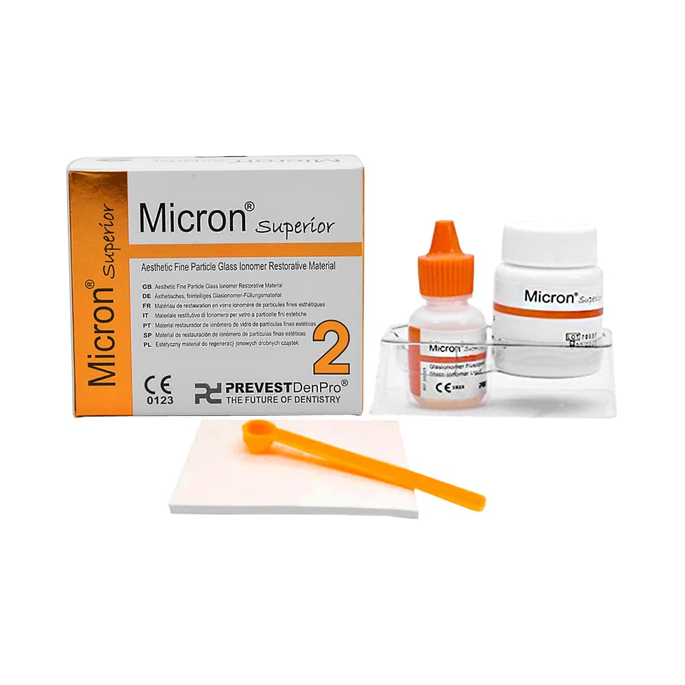 Micron Superior Radiopaque Glass Ionomer Dental Cement A2 Natural Shade for permanent dental restorations