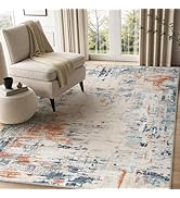 MontVoo Abstract Area Rug-4x6 Washable Rugs for Living Room-Soft Rug for Bedroom-Neutral Non Slip...