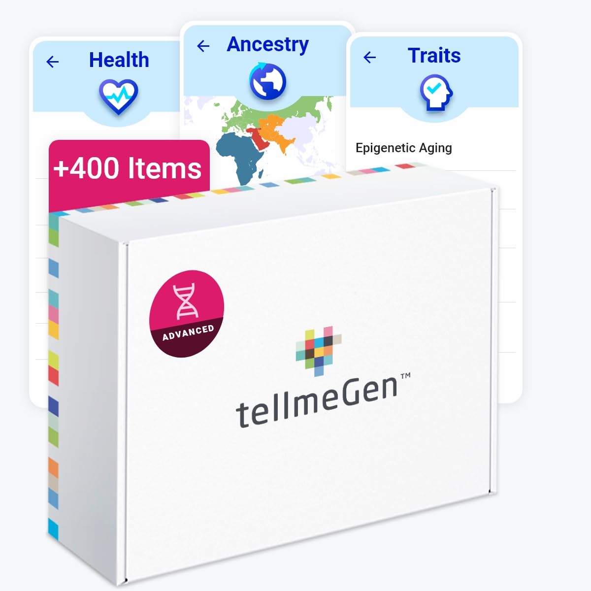 tellmeGen DNA Test Advanced (Ancestry - Health - Traits - Wellness) What Your DNA says About You