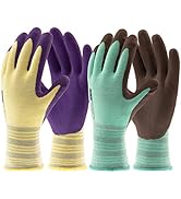 COOLJOB 2 Pairs Breathable Modal Gardening Work Gloves for Women, Natural Soft Stretch Base with ...