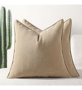 Decorative Pillow Covers Pack of 2, Soft Chenille Couch Throw Pillows 45x45cm Square Solid Dyed C...