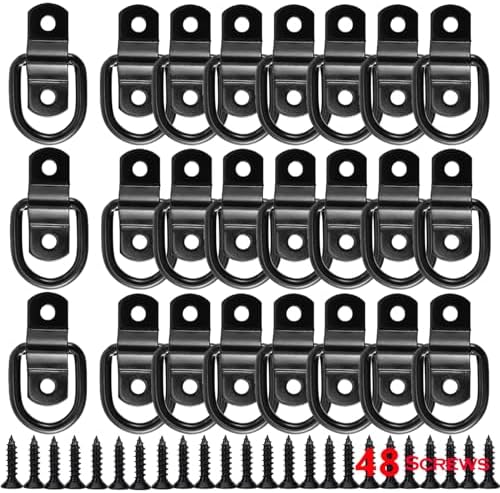 Amazon.com: 24 Pack D Rings Tie Down Anchors Hooks Heavy Duty 1/4 ...