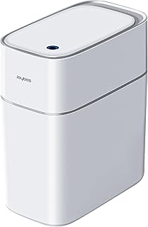 JOYBOS Automatic Motion Sensor Bathroom Trash Cans with Lid, 3.8 Gallon Touchless Trash Bin, Smart Plastic Slim Garbage Ca...