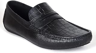 AJANTA Mens Black Loafers