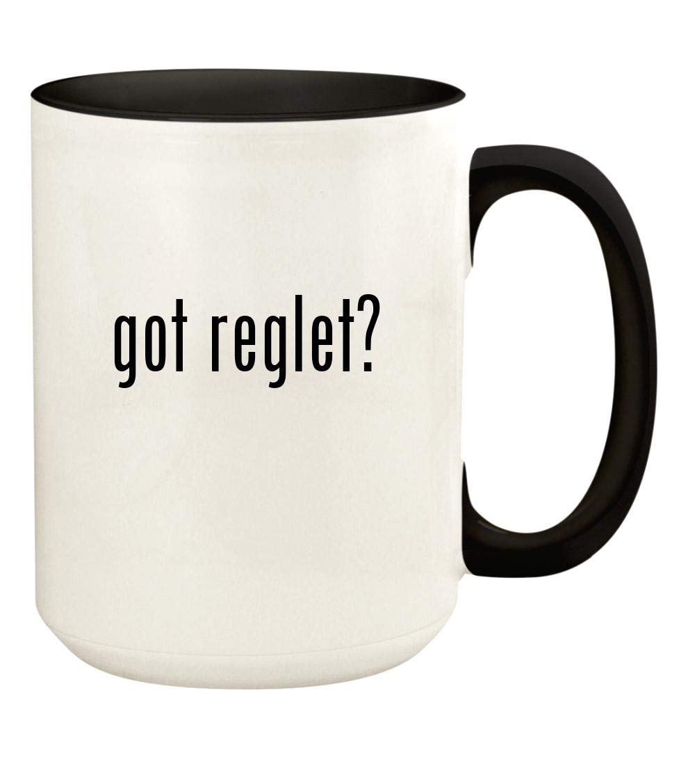 got reglet? - 15oz Ceramic Colored Handle and Inside Coffee Mug Cup, Black