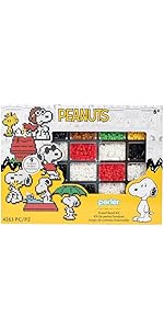 Perler 80-57183 Peanuts Fused Bead Deluxe Box Kit, 9 Unique Patterns, Multicolor, 4263 Pieces