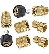 M MINGLE Ultimate Pressure Washer Adapter Set, Quick Disconnect Kit, M22 Swivel to 3/8 Inch Quick...