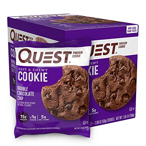 quest bars double - Quest Nutrition Double Chocolate Chip Protein Cookie, High Protein, Low Carb, 12 Count