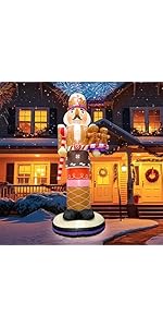 OurWarm 8FT Christmas Inflatable Outdoor Decoration, Christmas Inflatables Gingerbread Nutcracker...