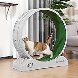 COZIVVOVV 31.5" Large Cat Treadmill, Cat Exercise Wheel with Locking Mechanism Nonslip Carpet Cat Teaser Running Wheel for Indoor Cats Small Animals, Gray