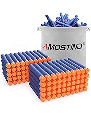 AMOSTING 100 Pfeile für Nerf Elite 2.0 mit Kordelzugbeutel, Ersatzpfeile Munition Foam Darts kompatibel mit Nerf Hasbro Fortnite - Blau