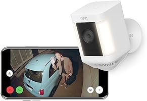 Ring Spotlight Cam Plus, Battery (リング スポットライトカム プラス バッテリーモデル) ホワイト | センサーライト付き屋外カメラ、双方向音声、電球色LED