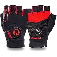 Franklin Sports Spartan Race Men's + Women's OCR Obstacle Course Grip Gloves (Pair - Black/Red -Adult Large -Multi Sport Gloves)