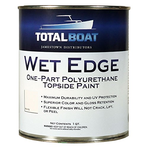 TotalBoat Wet Edge Marine Topside Paint for Boats, Fiberglass, and Wood (White, Quart)