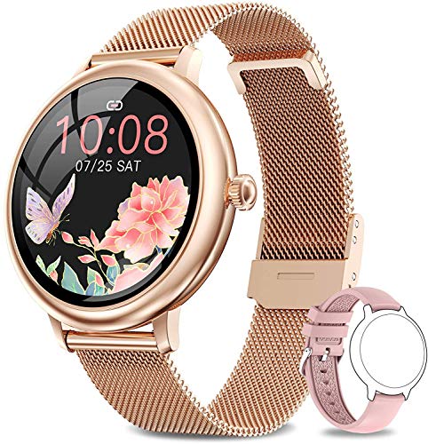 NAIXUES Smartwatch Mujer, Reloj Inteligente Impermeable 67, Monitor de Sueño y Caloría Pulsómetro, 7 Modos de Deportes, Notificaciones Inteligentes, Reloj Deportivo Mujer para Android iOS