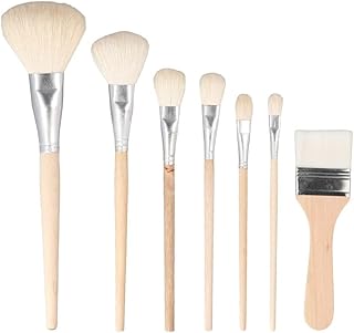 7 Pieces Mop Brushes, Goat Hair Paint Brush Versatile Blending Brush Ceramic Painting Brush for Acrylic Painting Watercolo...