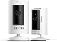 Ring Außenkamera Akku (Stick Up Cam) + Ring Innenkamera (Indoor Camera 2. Gen.) | Überwachungskamera mit 1080p-HD-Video, WLAN, witterungsbeständig, geeignet für Haus & Grundstück, Alexa-kompatibel