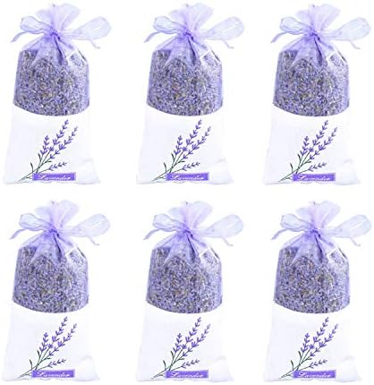 TooGet Lavender Sachet Bags, Natural Ultra Blue Lavender Buds for Home Fragrance, Room Decorations and Fresh Lavender Scent Sachets - Pack of 6