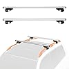 Amazon Basics Cross Rail Roof Rack, 56 inches, Pack of 2, Black/Silver