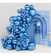 PartyWoo Metallic Blue Balloons, 130 pcs 22 Inch Star Balloons and Metallic Blue Balloons Differe...