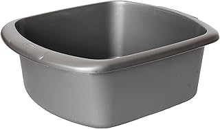 VR7 Plastic Washing Up Bowl Rectangular Grey Washing Bowl for Sink Kitchen Basin Mixing Dish