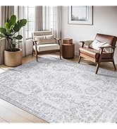 MontVoo-4X6 Area Rugs for Living Room -Soft Vintage Bedroom Rug-Non Slip Washable Rug-Throw Rug f...