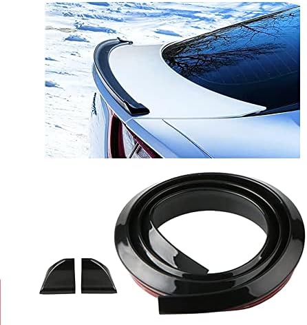 Car Trunk Spoiler Roof Lip Kit,3D PU Rear Trunk Lip or Roof Spoiler Sticker Bar with Carbon Fiber Pattern,Car Rear Spoiler Exterior Rear Spoiler Kit, Punch-Free Installation for Most Cars (Black)