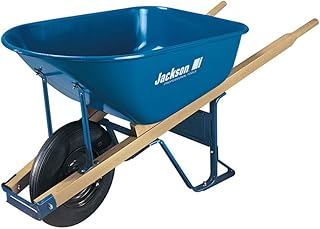 Jackson M6T22 M6T22KB Wheelbarrow, 6-Cubic Foot Capacity, Blue