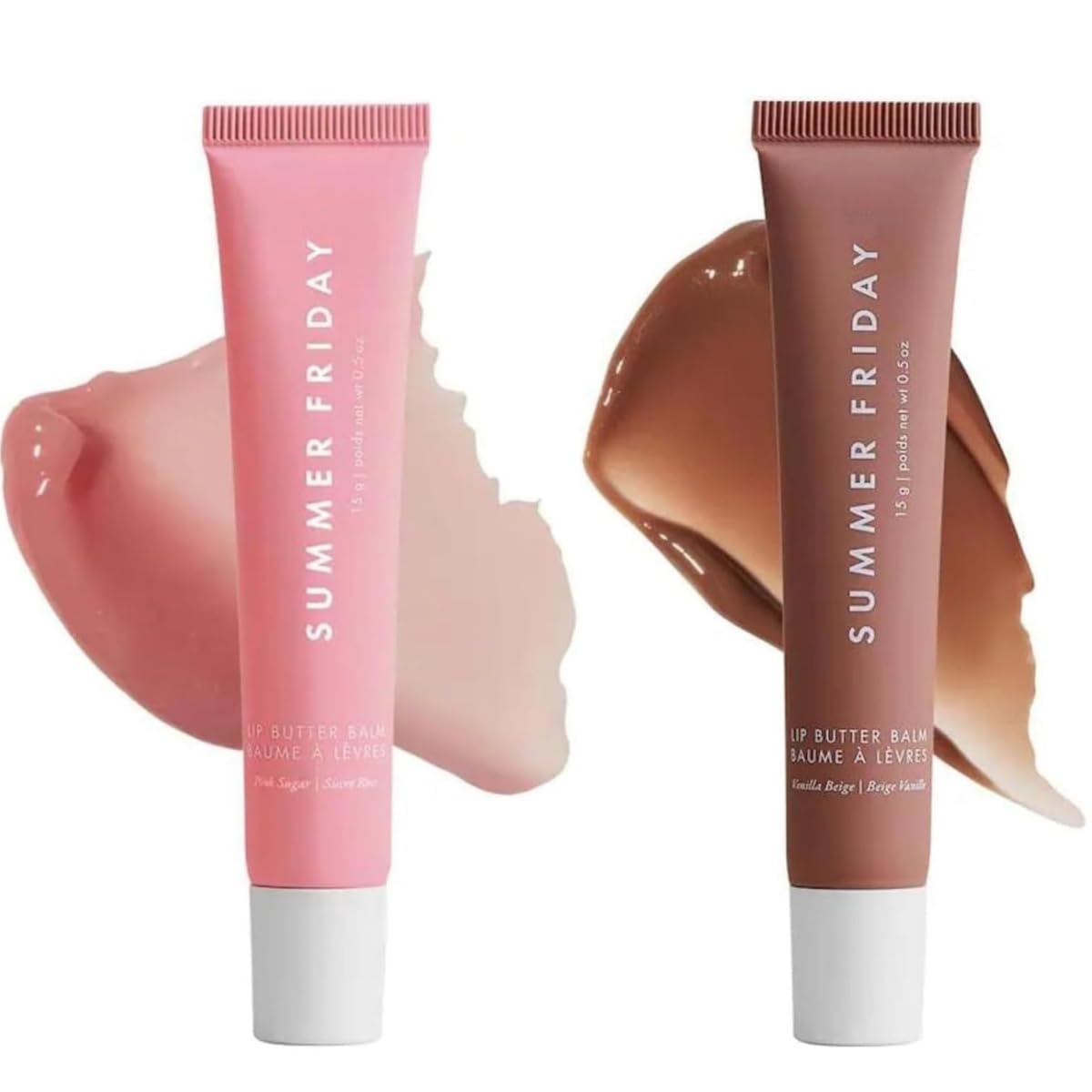 Summer Lip Balm Gloss Lip Oil Tinted Lip Balm Lip Mask Butter Conditioning Instant Brightened Moisture Dry Lips Hydration Sheer Tinted Soothing Pink Lip Care Shine Vanilla (2PC-A+F)