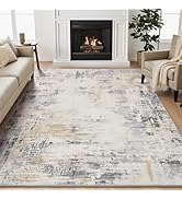 MontVoo Abstract Area Rug-5x7 Washable Rugs for Living Room-Soft Rug for Bedroom-Neutral Non Slip...