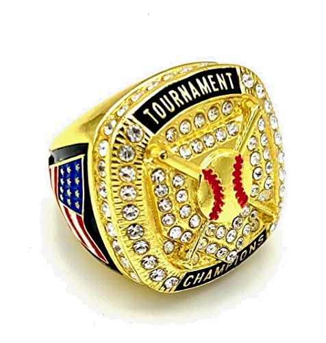 Discount Sports Rings Home Plate Clear Stone Championship Ring, Premium Softball Baseball Ring/Player/Team Awards/Tournament Rings 1-48, Non-Precious Metal, quartzite