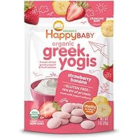 Happy Baby Strawberry Banana Yogis Freeze-Dried Yogurt and Fruit Snacks, 1 Ounce 