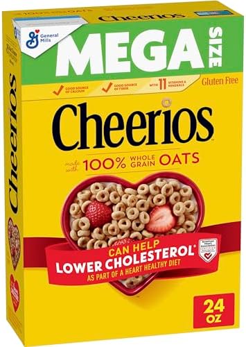 Cheerios, Heart Healthy Gluten Free Breakfast Cereal, Mega Size, 24 oz