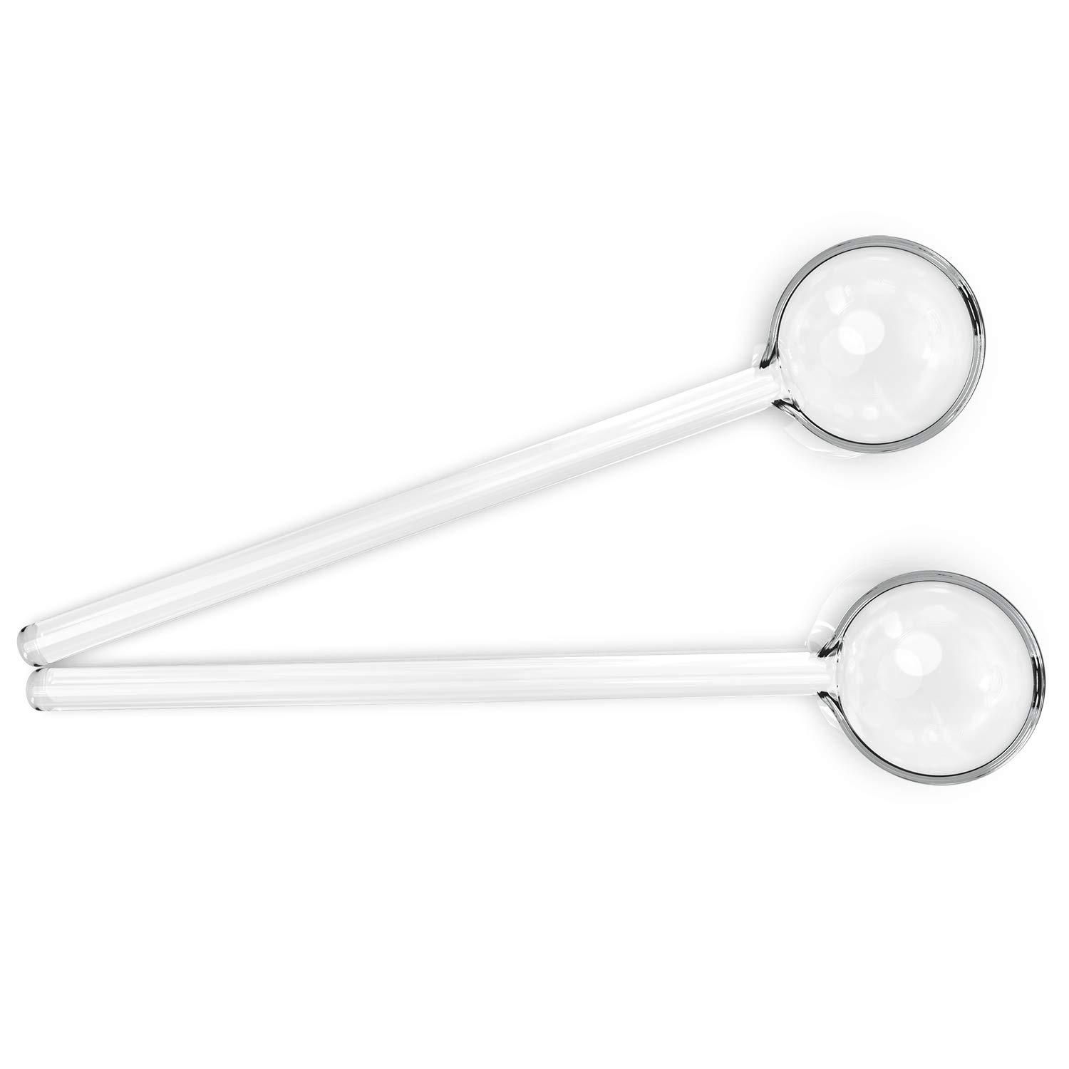 Teabloom Glass Stirring Spoons – Set of 2 Crystal Clear Petite Teaspoons (5.3 inches) – Coffee or Tea Glass Stirrers – Heat-Resistant and Toxin-Free Borosilicate Glass – Dishwasher Safe